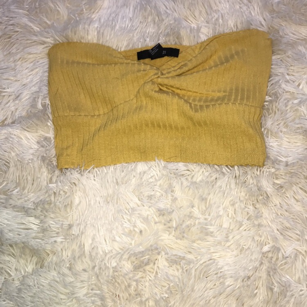 Forever 21 mustard bow tube top